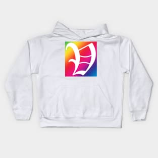 Rainbow White Letter V Kids Hoodie